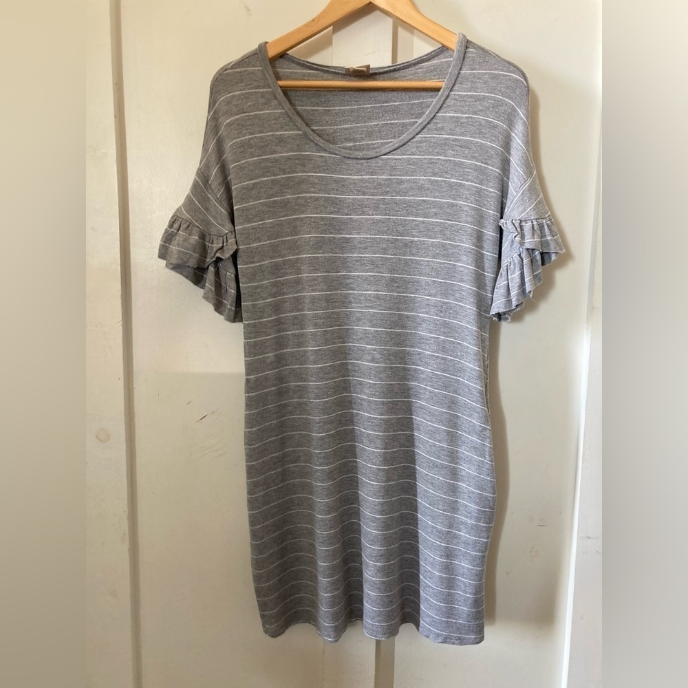 DAYTRIP dress loungewear casual mini dress stripes Small pockets soft